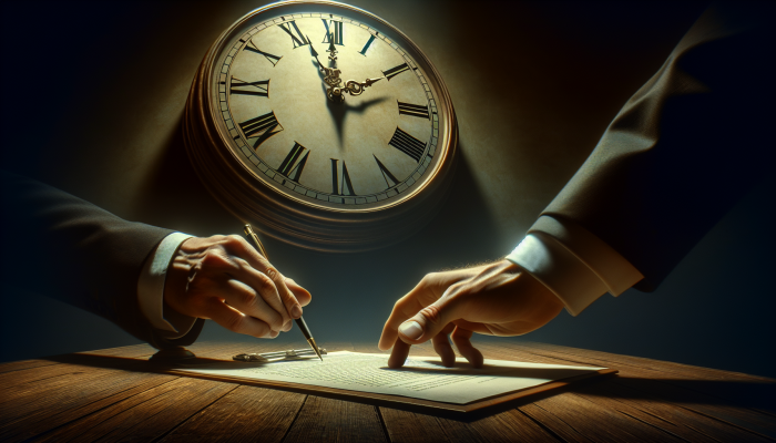 Mobile Apps for Debt Consolidation Updates: Streamlined Solutions | DCL A person reviewing a debt consolidation loan with a clock and rising interest rates in the background, symbolizing associated risks.