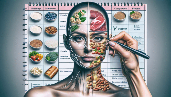A person preparing meals with diverse protein sources and fiber-rich foods for balanced protein intake.