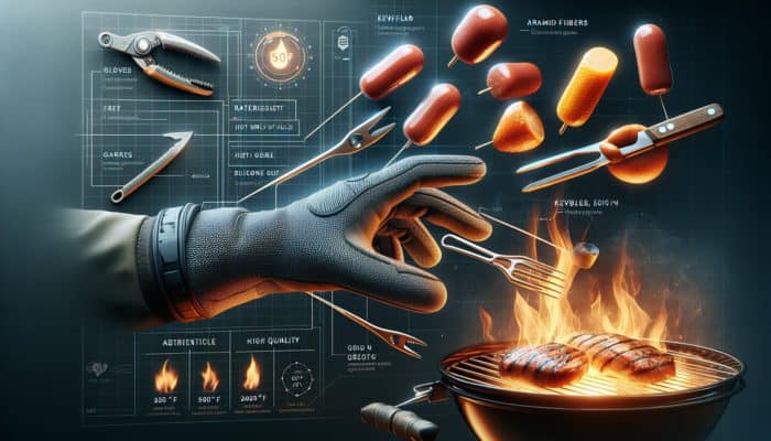 Top Smart Gloves for BBQ Handling: Advanced BBQ gloves with heat resistance up to 500°F, made from aramid, silicone, and Kevlar for safe grilling.