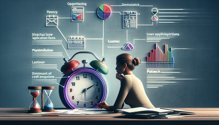 A person strategically planning loan applications on a calendar to minimize credit inquiry impact.