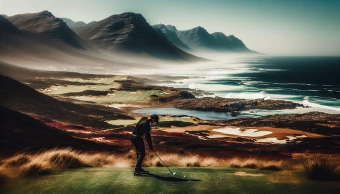 Avoiding Common Golf Mistakes: A golfer on a South African coastal course perfecting grip for enhanced control.