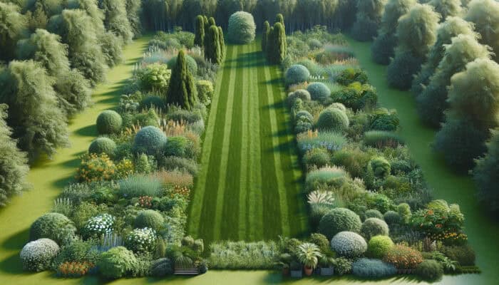 Cost of Garden Clearance in the UK: A large garden with lush plants contrasts a small, cleared garden, showing size impact on clearance costs.