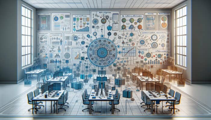 A digital workspace flowchart showing systematic task management for virtual assistant collaboration.