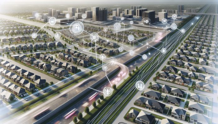 Aerial view of Boksburg's affordable neighborhoods with new roads and public transport under construction, boosting appeal to first-time buyers.