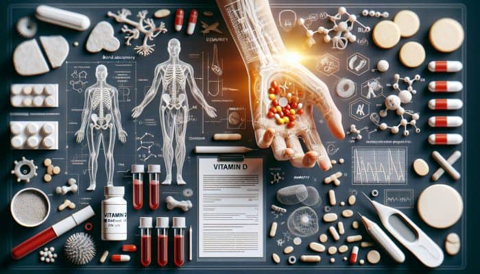 Vitamin D Blood Test in Mansfield: Illustration of vitamin D blood test process and its health benefits.