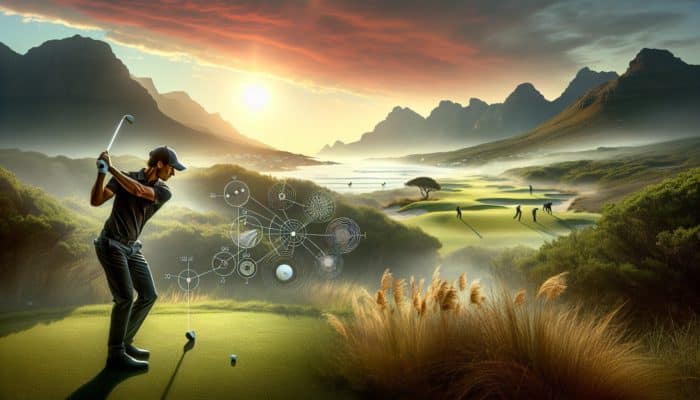A South African golfer adapts to diverse course conditions including coastal winds, mountainous terrain, and wildlife.