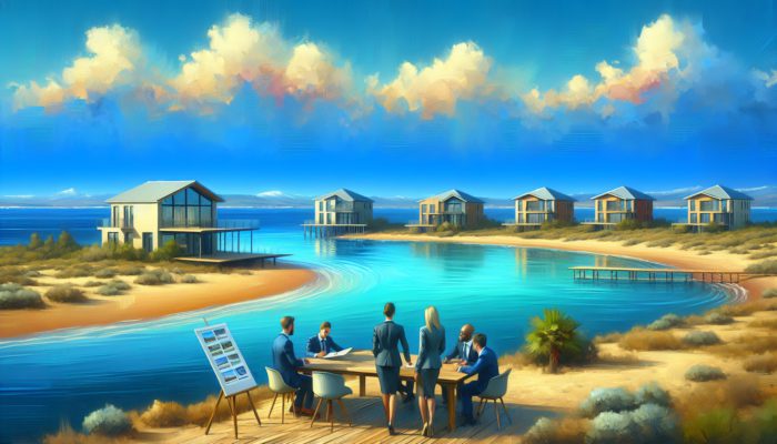 A serene coastal scene in Potchefstroom with affordable modern homes and expert real estate agents.