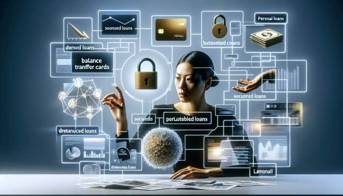 How to Evaluate Debt Consolidation Loan Offers in the UK | DCL Person analyzing financial documents and comparing debt consolidation options at a desk.