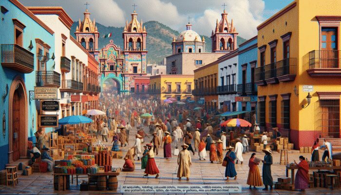 The colorful colonial architecture and vibrant markets of San Miguel de Allende, showcasing cultural activities.